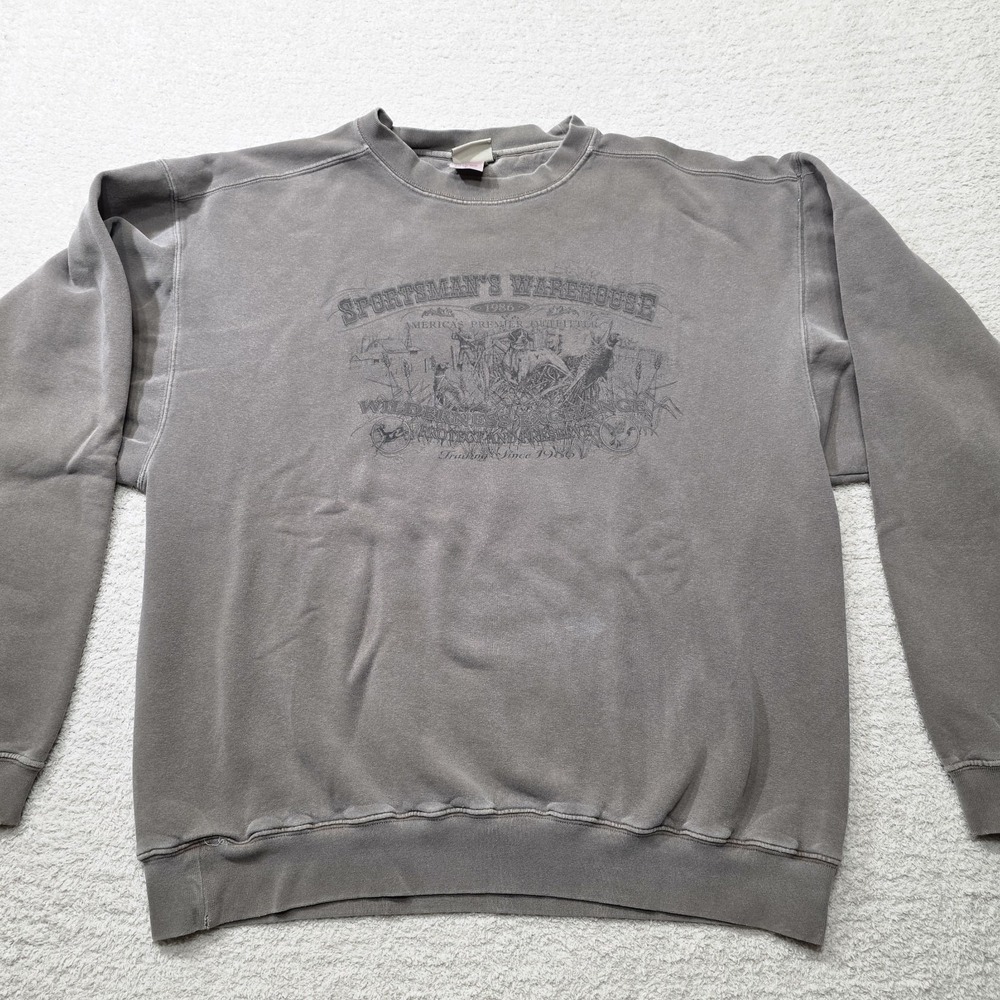 Sportsmans Warehouse Wilderness Exchange Sweatshirt Mens Large Grey Distressed
